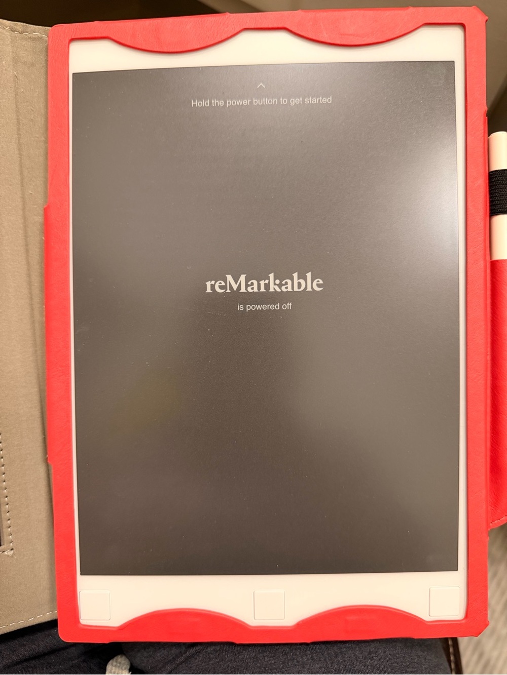 1st Generation reMarkable Tablet with Red Leather Carrying Case!! Used twice!